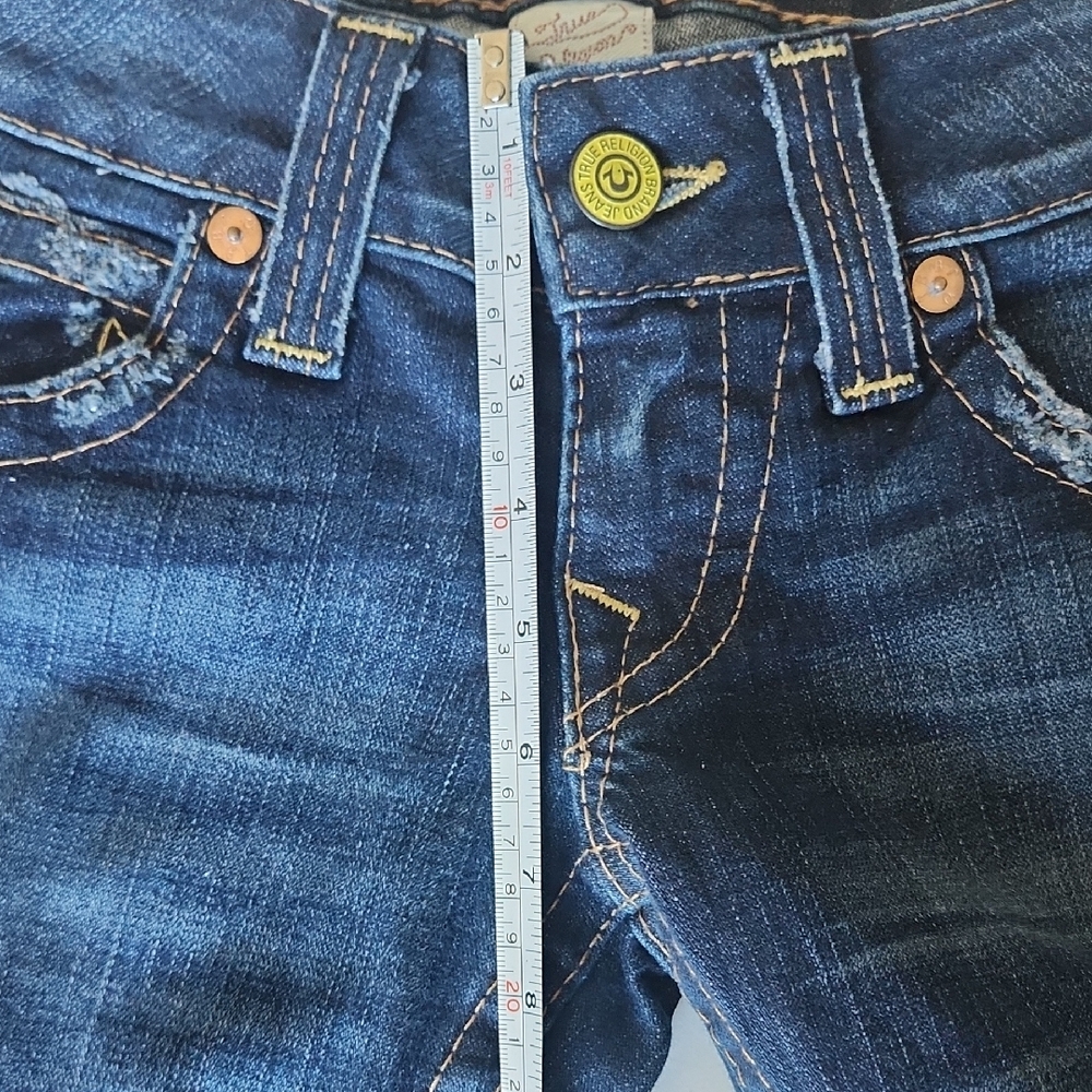 True Religion Dark Blue Boot Cut Jeans, Size 25 - Picture 7 of 10